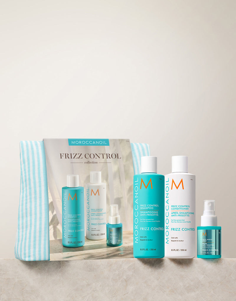 Moroccanoil Frizz Control sett með snyrtitösku