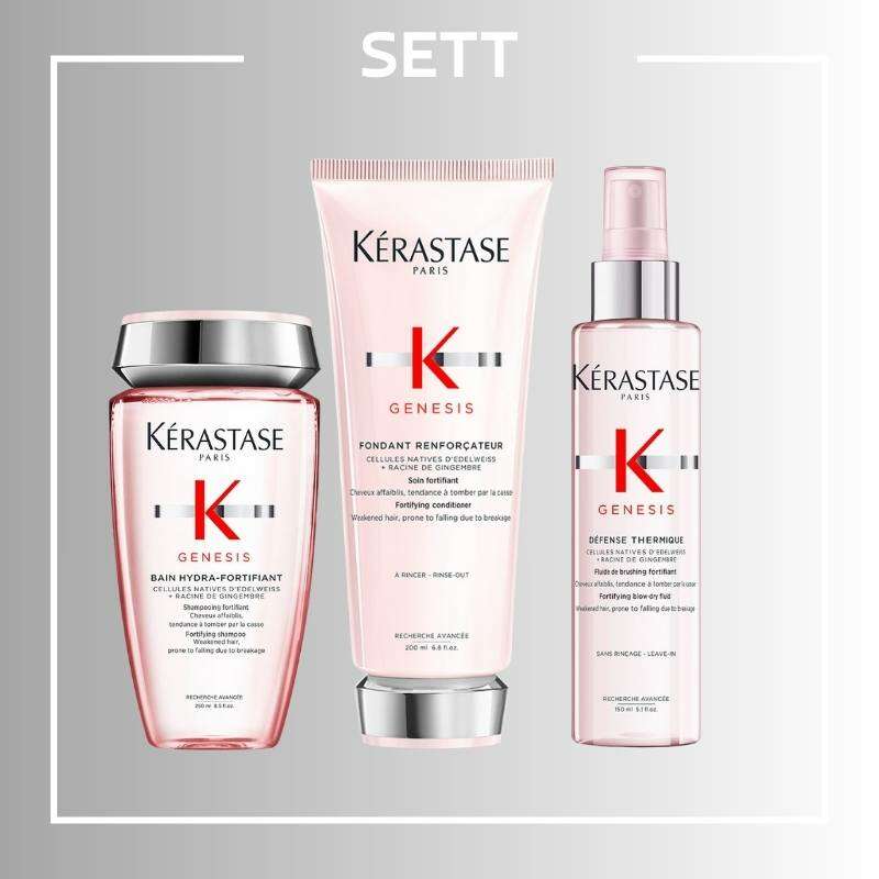 Genesis Trio sett — sjampó + næring + hitavörn (15% afsláttur)