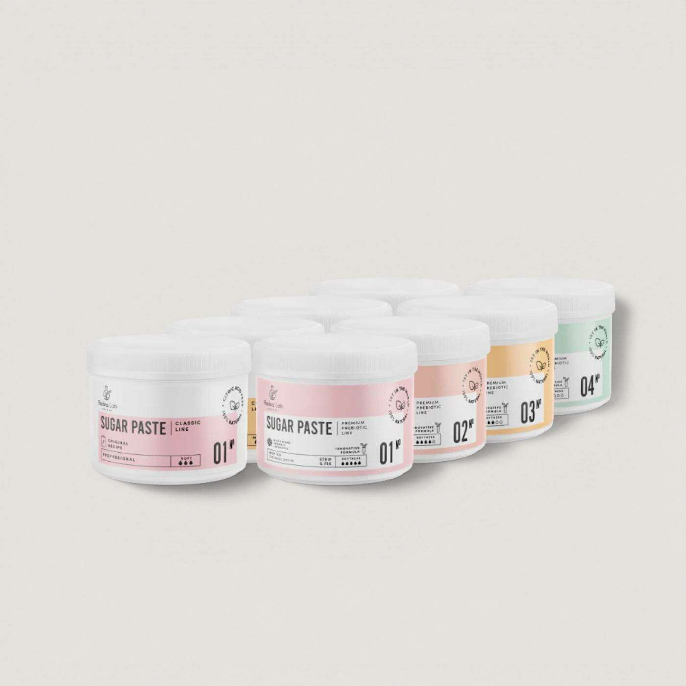 Sugaring paste Sample set Classic & Premium Prebiotic 230g x 8